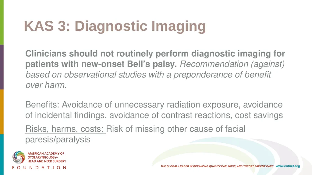 AAO-HNSF Clinical Practice Guideline: Bell’s Palsy - slide 18 of 48
