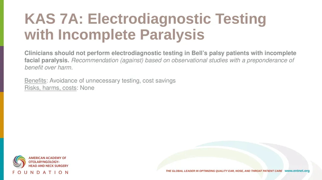 AAO-HNSF Clinical Practice Guideline: Bell’s Palsy - slide 28 of 48
