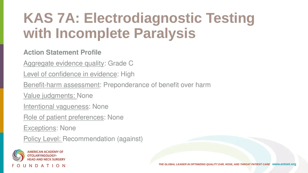 AAO-HNSF Clinical Practice Guideline: Bell’s Palsy - slide 29 of 48