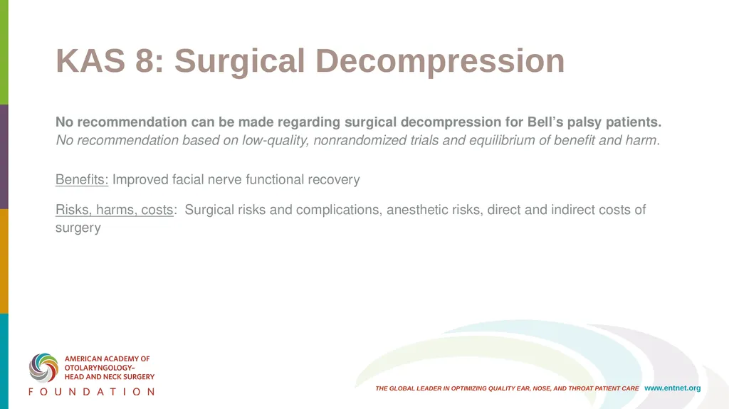 AAO-HNSF Clinical Practice Guideline: Bell’s Palsy - slide 32 of 48