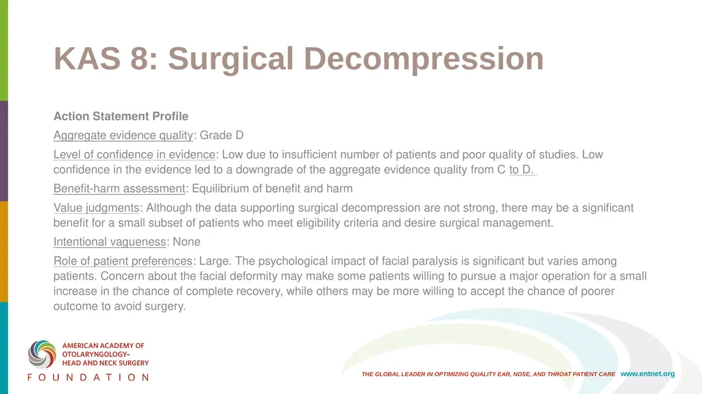 AAO-HNSF Clinical Practice Guideline: Bell’s Palsy - slide 33 of 48