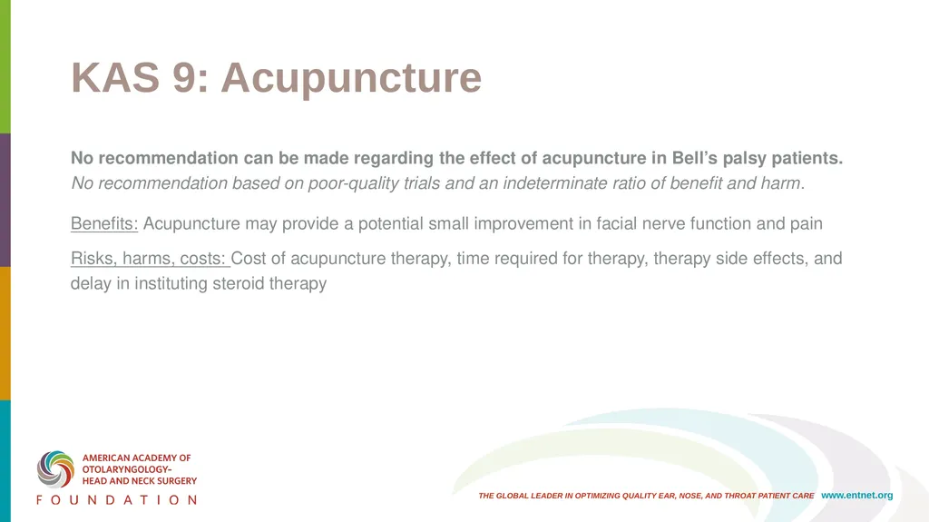AAO-HNSF Clinical Practice Guideline: Bell’s Palsy - slide 35 of 48