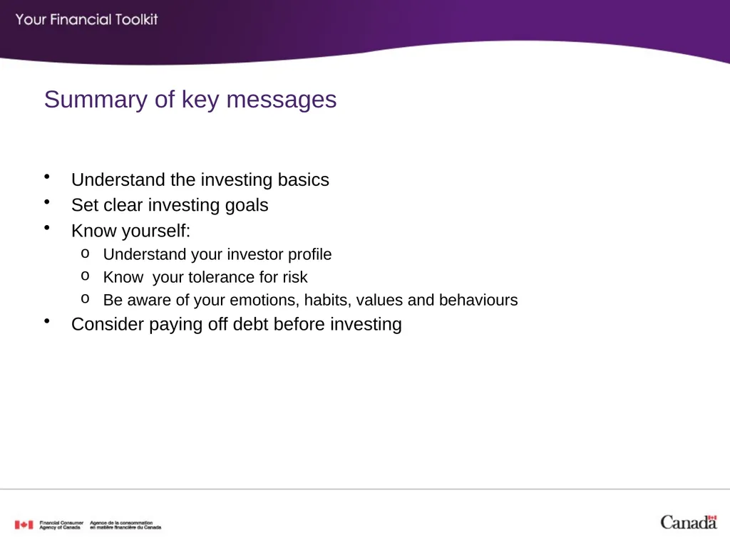 Investing Agenda Start time: _____ Break time: - slide 12 of 42