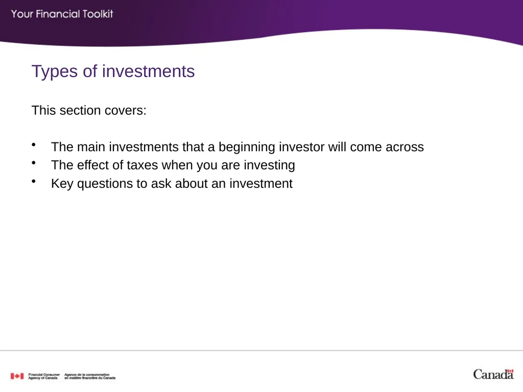 Investing Agenda Start time: _____ Break time: - slide 23 of 42