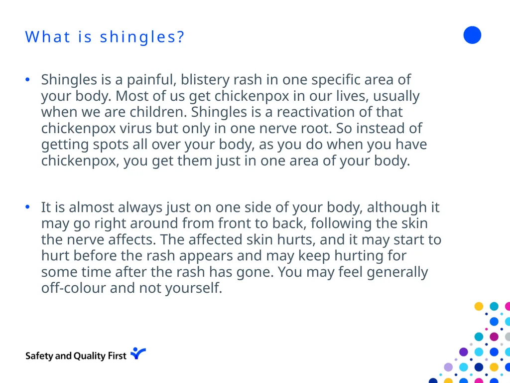 Shingles June 2022 Clair Stokes Infection - slide 3 of 24