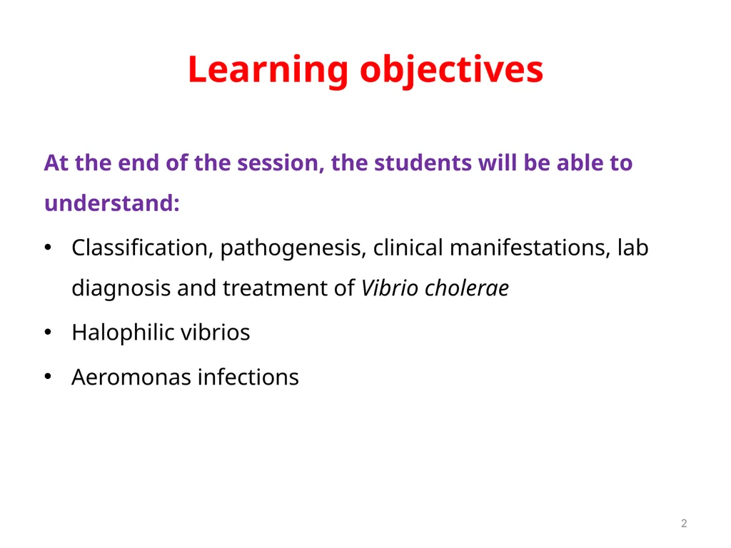 Cholera, Halophilic Vibrio and Aeromonas - slide 2 of 61