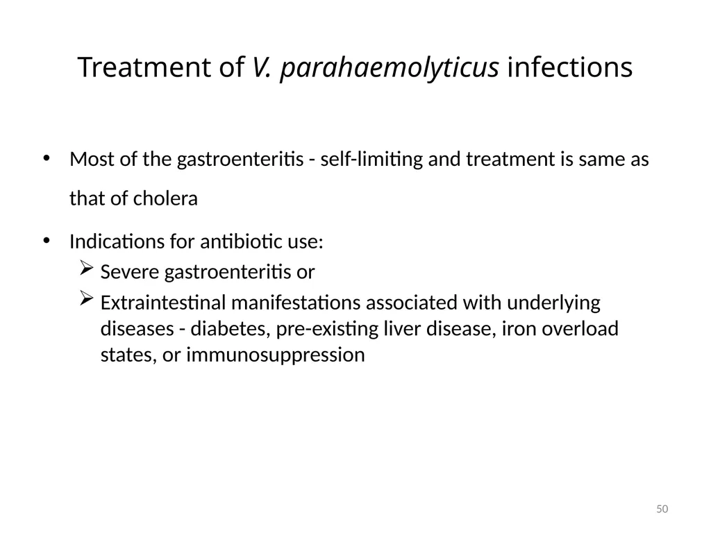 Cholera, Halophilic Vibrio and Aeromonas - slide 50 of 61