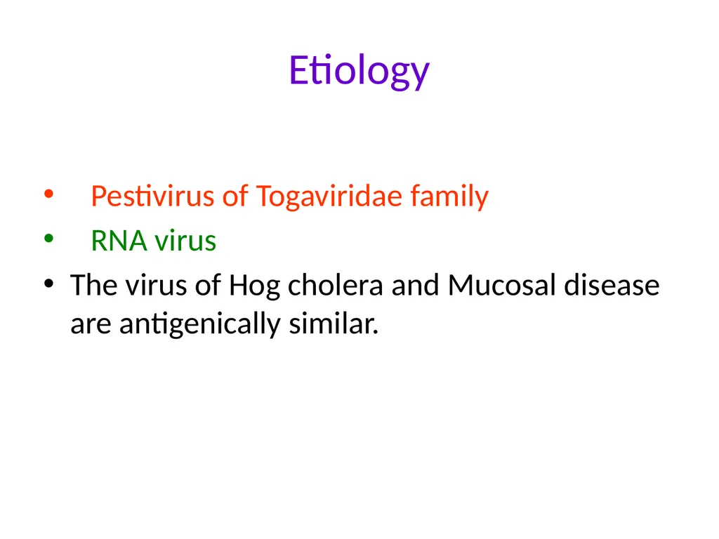 SWINE FEVER (Hog Cholera) Synonym:- Hog cholera - slide 3 of 18