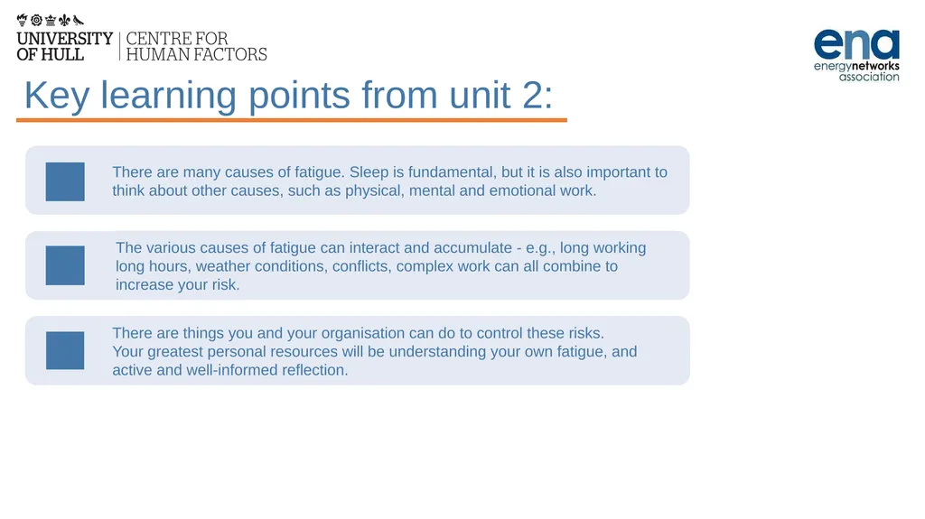 Introduction to Work-Related Fatigue Unit 3: The - slide 2 of 29
