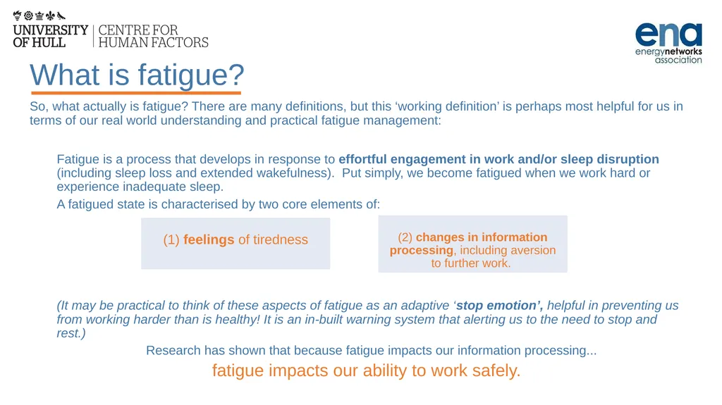 Introduction to Work-Related Fatigue Unit 3: The - slide 6 of 29