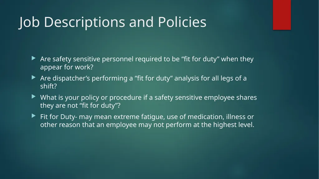 Fatigue Awareness FOCUS ON SAFETY Why Fatigue - slide 7 of 20