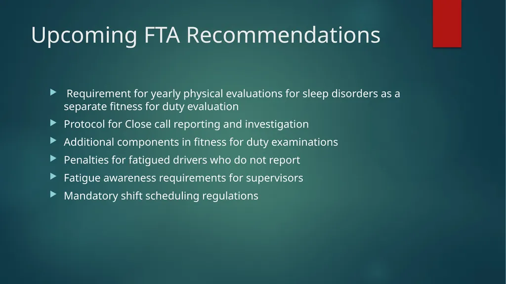 Fatigue Awareness FOCUS ON SAFETY Why Fatigue - slide 16 of 20