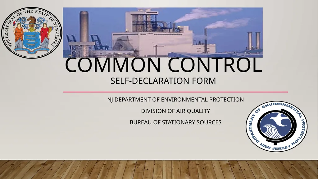 Common Control Self-Declaration form NJ Department - slide 1 of 11