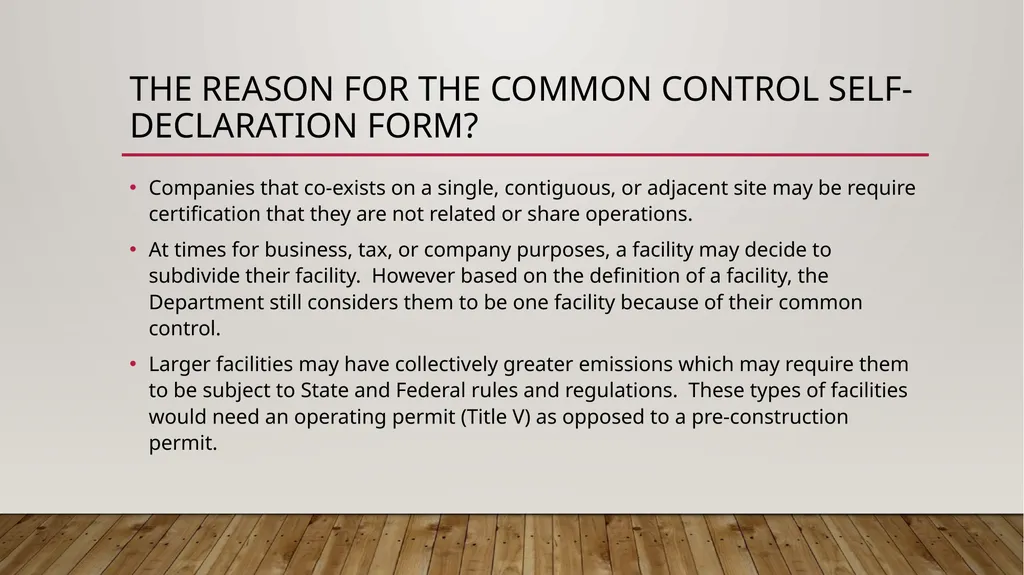 Common Control Self-Declaration form NJ Department - slide 3 of 11
