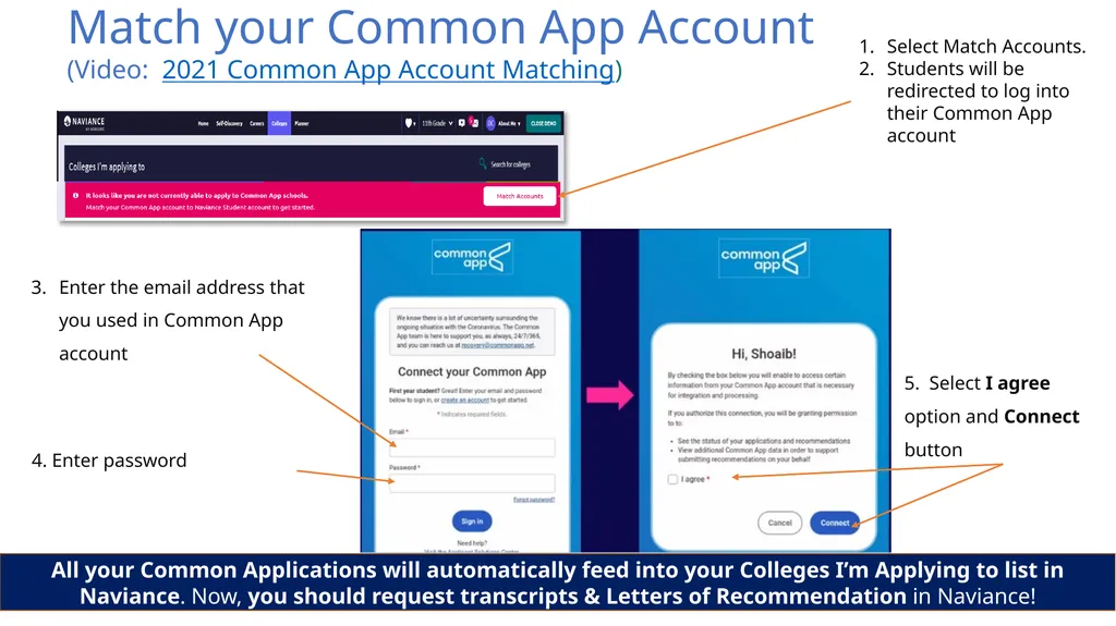 Student Process Steps 1a: Creating Common App - slide 3 of 3
