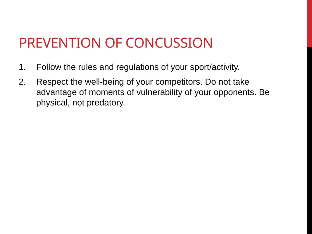 Concussion Awareness & Education University of - slide 20 of 27