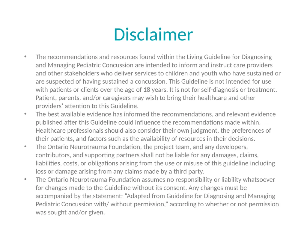LIVING GUIDELINE FOR DIAGNOSING AND MANAGING - slide 2 of 12