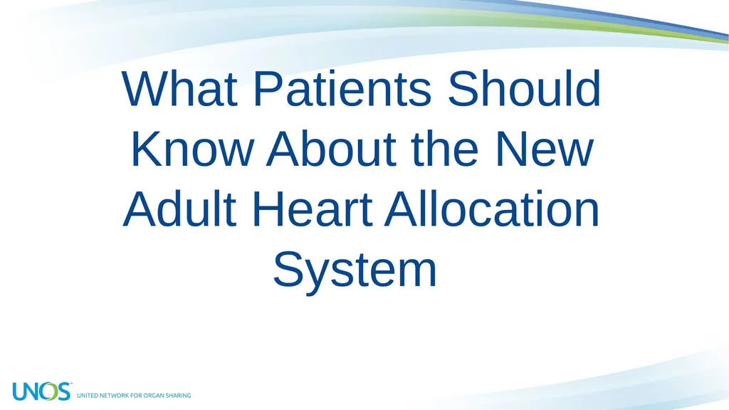 What Patients Should Know About the New Adult - slide 1 of 17