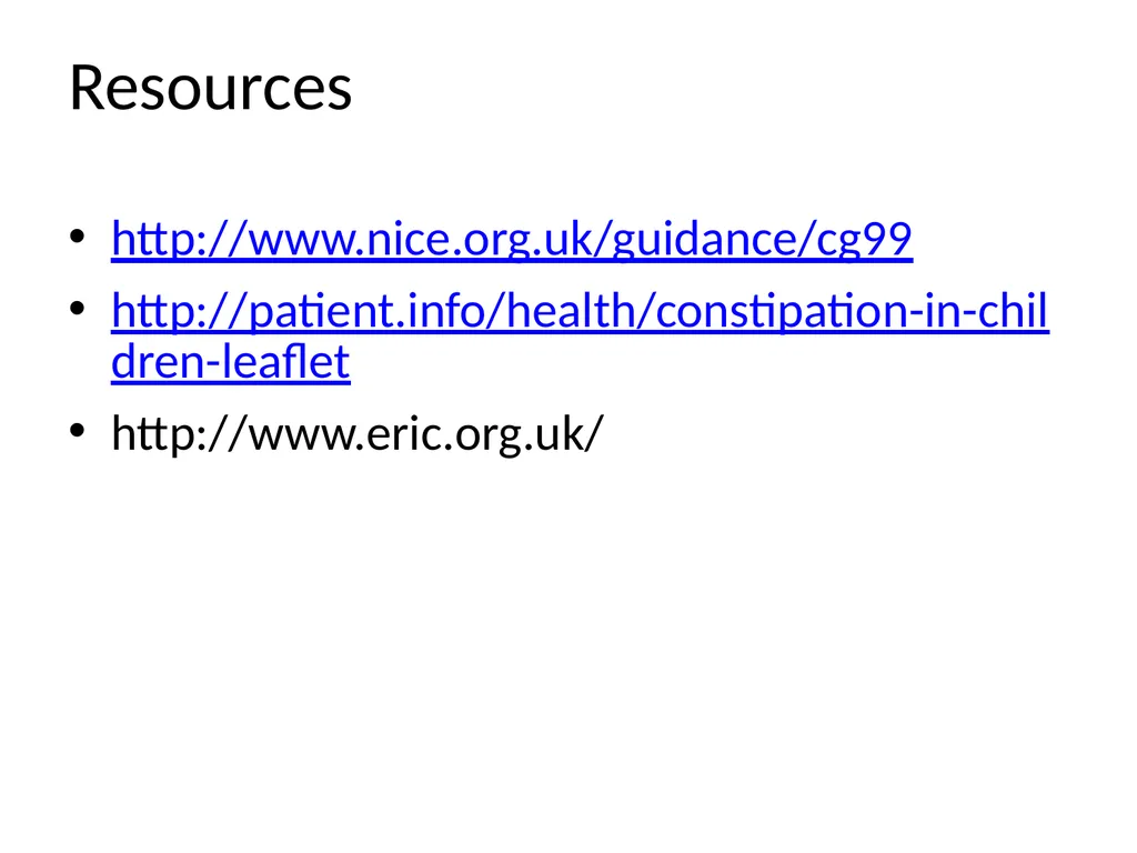 Constipation in children Dr C Macaulay Dr C Lemer - slide 12 of 12