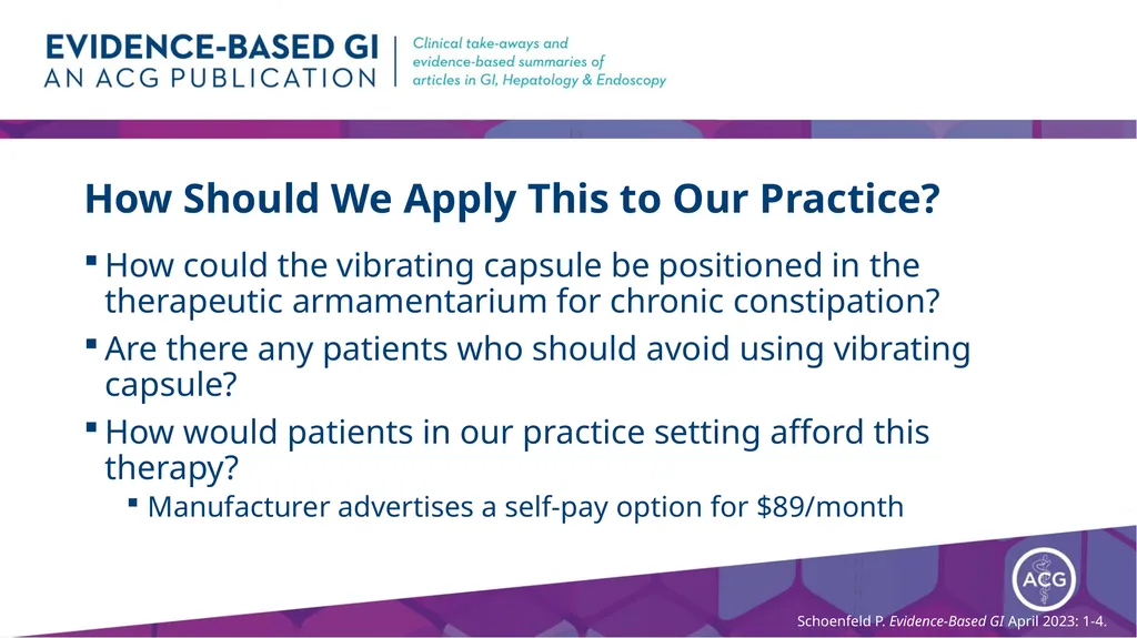 Vibrating Capsules for Chronic Constipation - slide 11 of 11