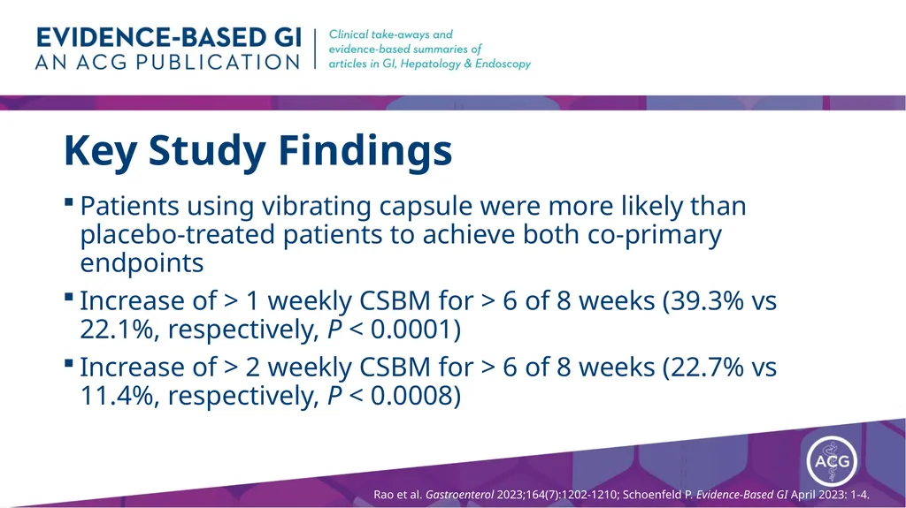 Vibrating Capsules for Chronic Constipation - slide 9 of 11