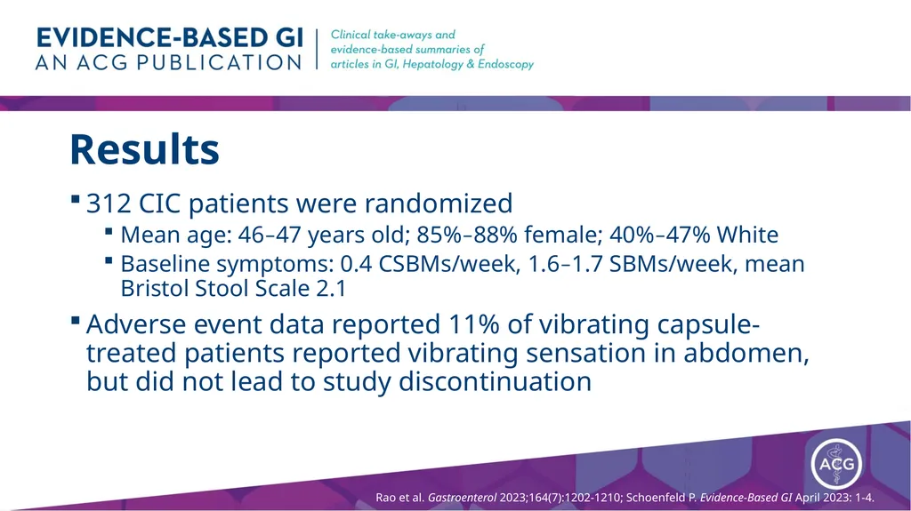 Vibrating Capsules for Chronic Constipation - slide 7 of 11