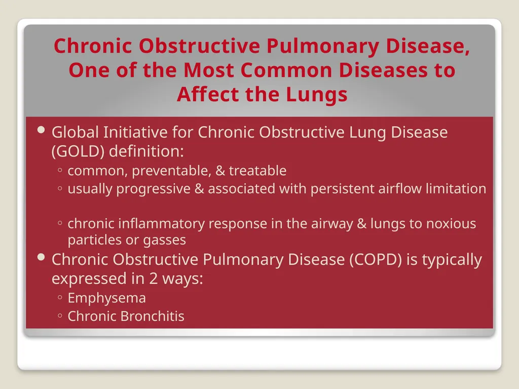 Chronic Obstructive Pulmonary Disease And Its - slide 2 of 19