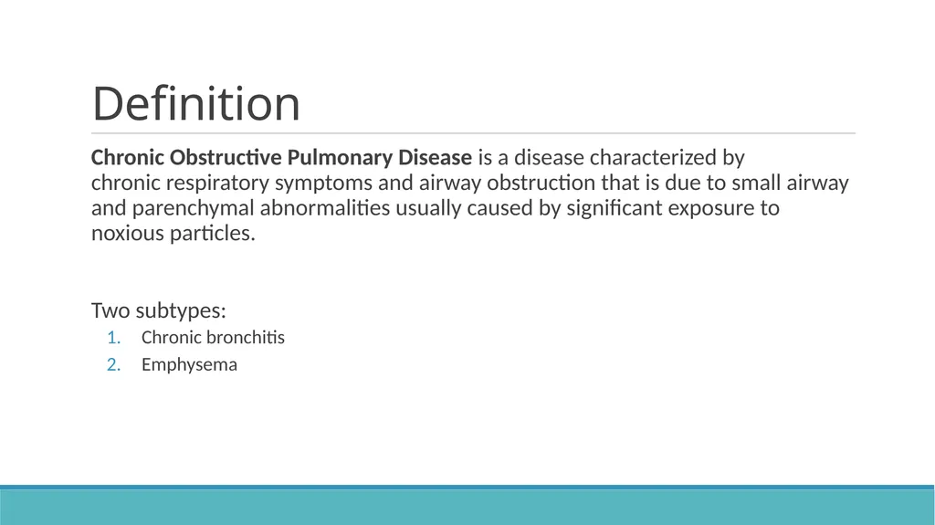 COPD (Chronic Obstructive Pulmonary Disease) - slide 2 of 33