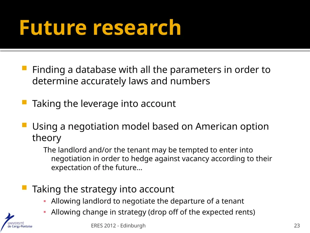 Value at Risk : a specific real estate model - slide 23 of 31