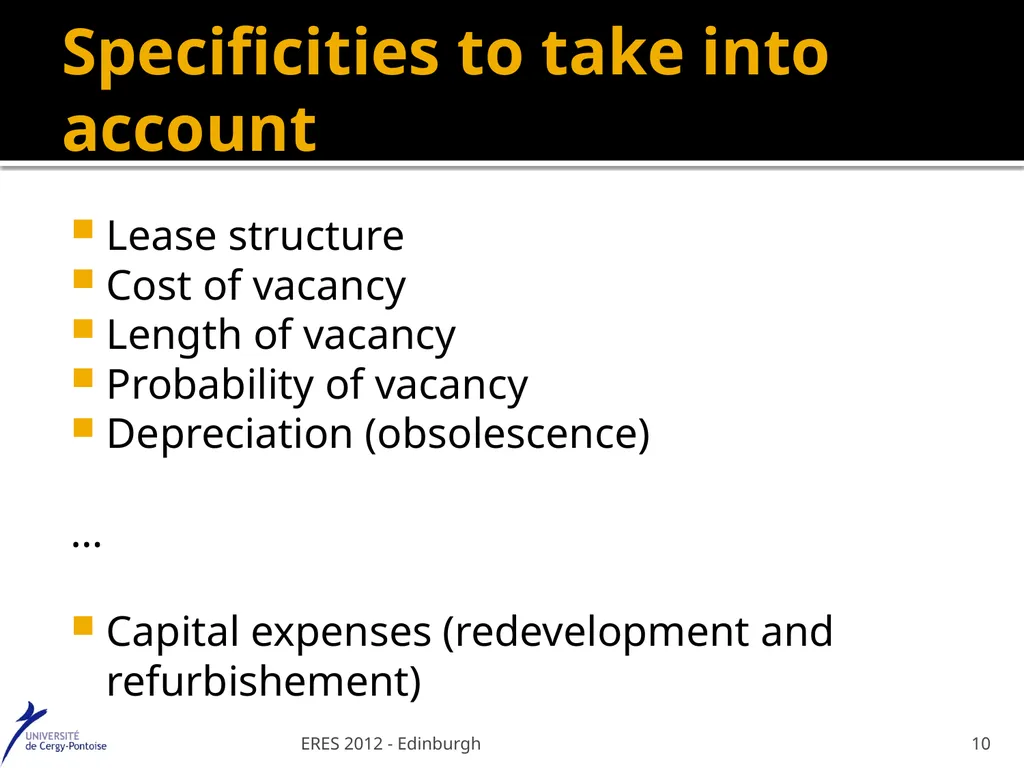 Value at Risk : a specific real estate model - slide 10 of 31