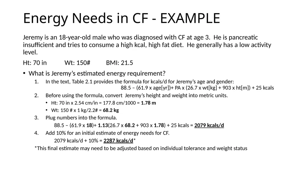 Nutrition and Cystic Fibrosis Module 1: Cystic - slide 15 of 20
