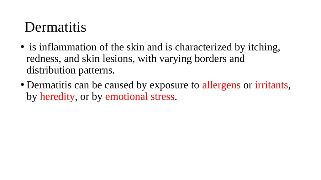 Skin disorder Dermatitis Assistant lecturers Sadiq - slide 2 of 17