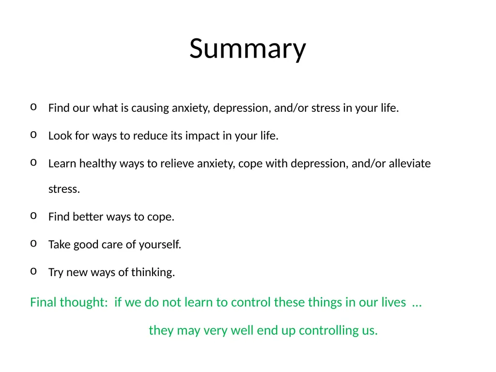 Anxiety, Depression, & Stress or Do you have the - slide 21 of 21