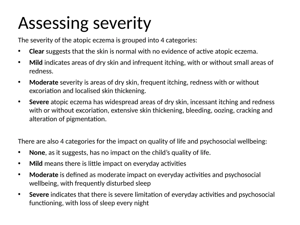 Atopic Eczema in children Dr C Macaulay Dr C Lemer - slide 5 of 15
