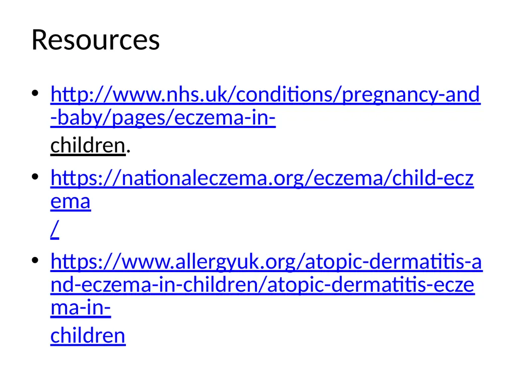 Atopic Eczema in children Dr C Macaulay Dr C Lemer - slide 15 of 15