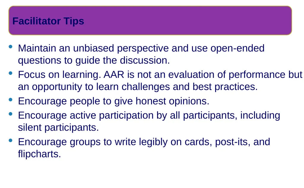 Introduction to After Action Review (online - slide 32 of 38