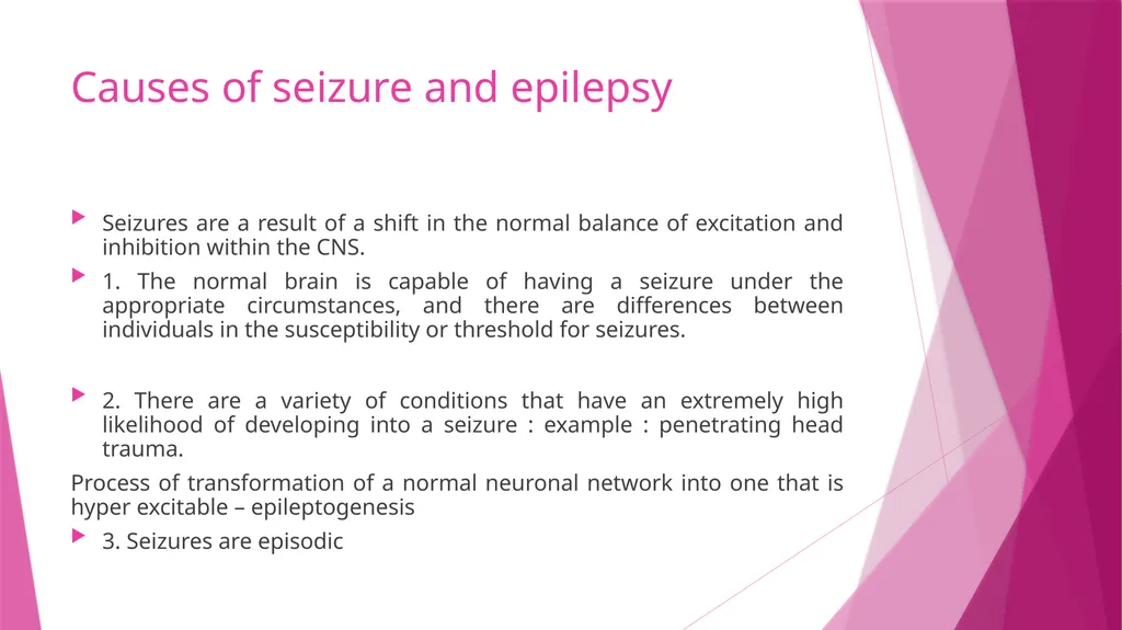 Seizures & Epilepsy Dr Maria George Introduction - slide 23 of 69