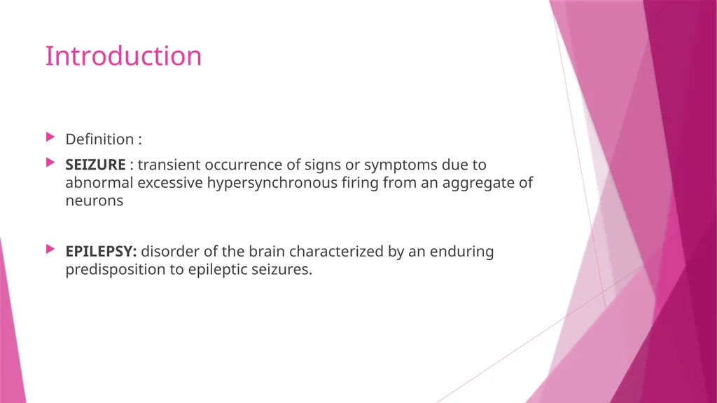Seizures & Epilepsy Dr Maria George Introduction - slide 2 of 69