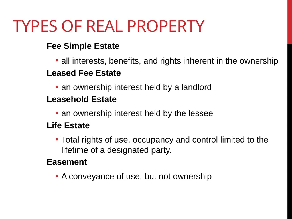 Real estate is defined as the physical land and - slide 9 of 79