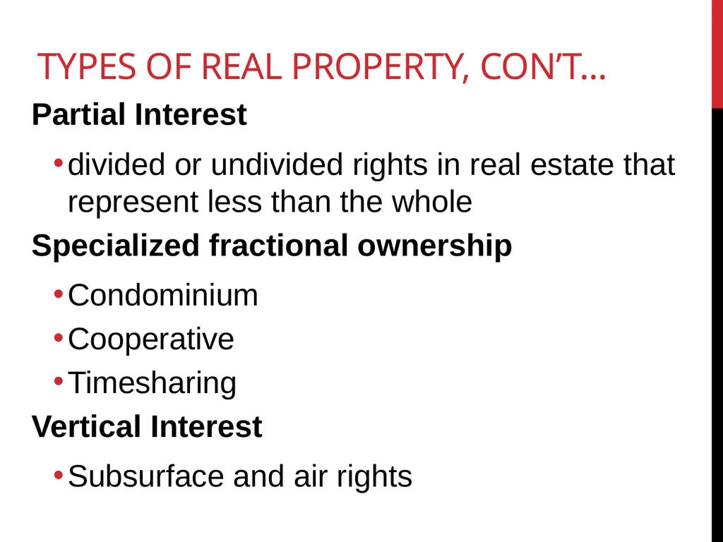 Real estate is defined as the physical land and - slide 10 of 79