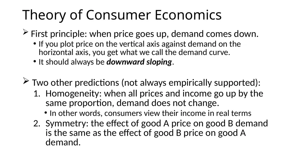 Consumer demand principles – the theory and - slide 2 of 8