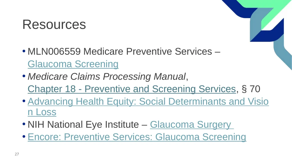 Glaucoma Screening (Clinical) February 2026 - slide 27 of 31