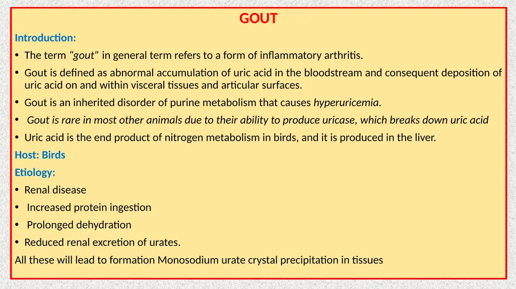 GOUT Unit:3 Dr. Anil Kumar (Medicine) Asst. - slide 2 of 8