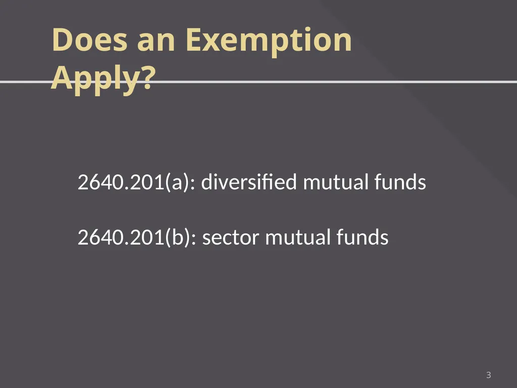 1 DIVERSIFIED AND SECTOR MUTUAL FUNDS An employee - slide 3 of 21
