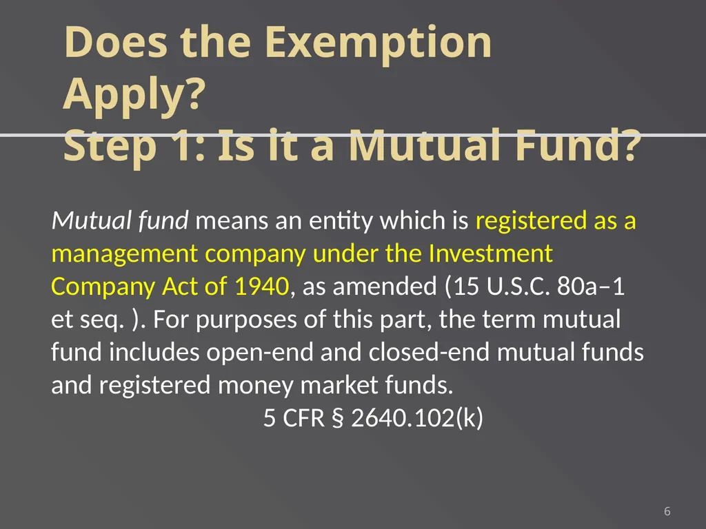 1 DIVERSIFIED AND SECTOR MUTUAL FUNDS An employee - slide 6 of 21