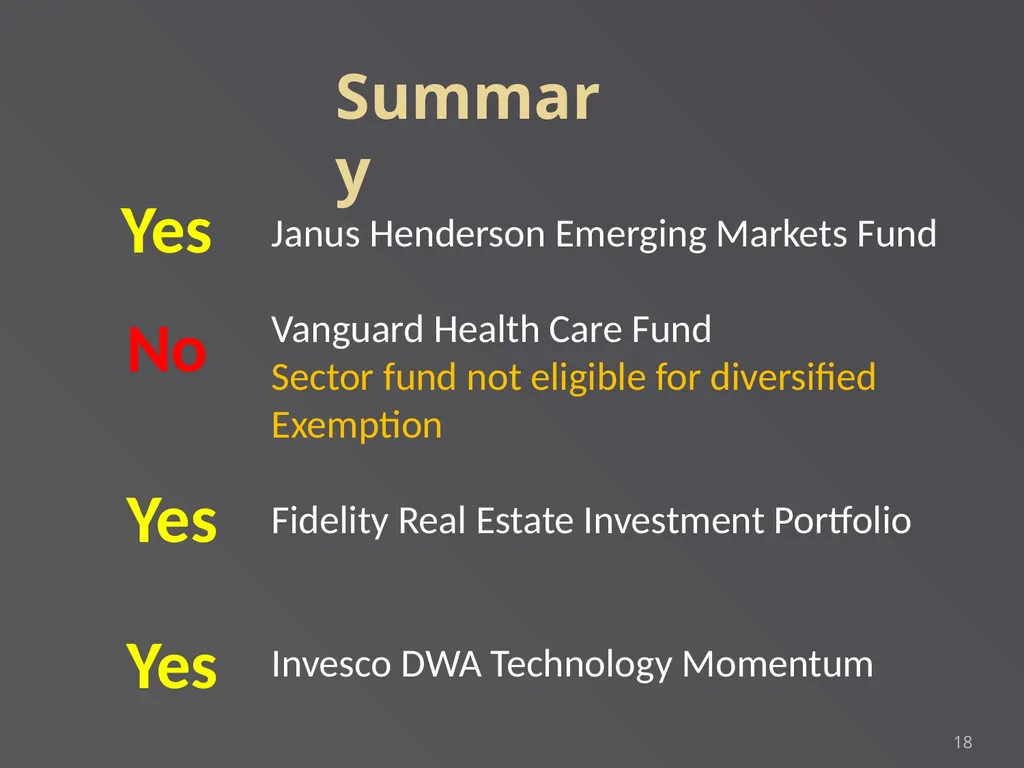 1 DIVERSIFIED AND SECTOR MUTUAL FUNDS An employee - slide 18 of 21