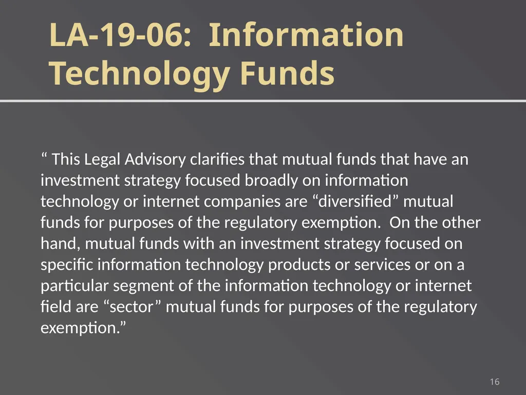 1 DIVERSIFIED AND SECTOR MUTUAL FUNDS An employee - slide 16 of 21
