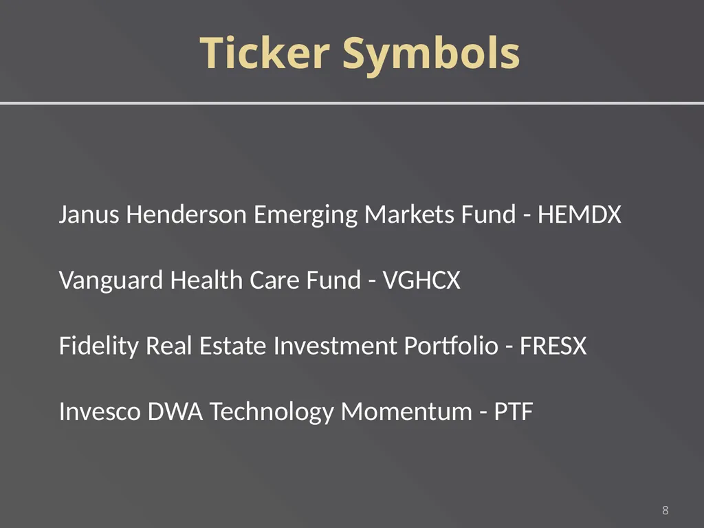 1 DIVERSIFIED AND SECTOR MUTUAL FUNDS An employee - slide 8 of 21