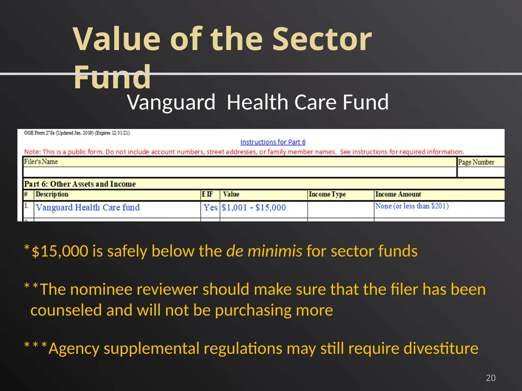 1 DIVERSIFIED AND SECTOR MUTUAL FUNDS An employee - slide 20 of 21