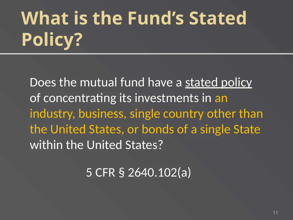 1 DIVERSIFIED AND SECTOR MUTUAL FUNDS An employee - slide 11 of 21